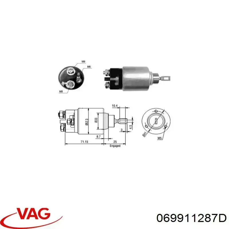 Купити 069911287D VAG Втягуюче реле стартера
