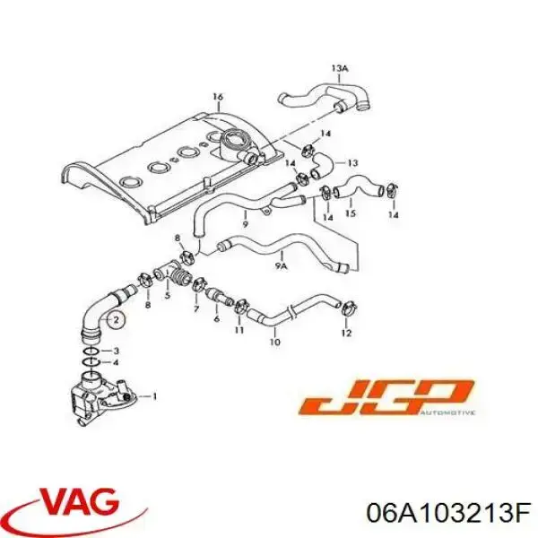 Трубка відводу картерних газів VAG 06A103213F