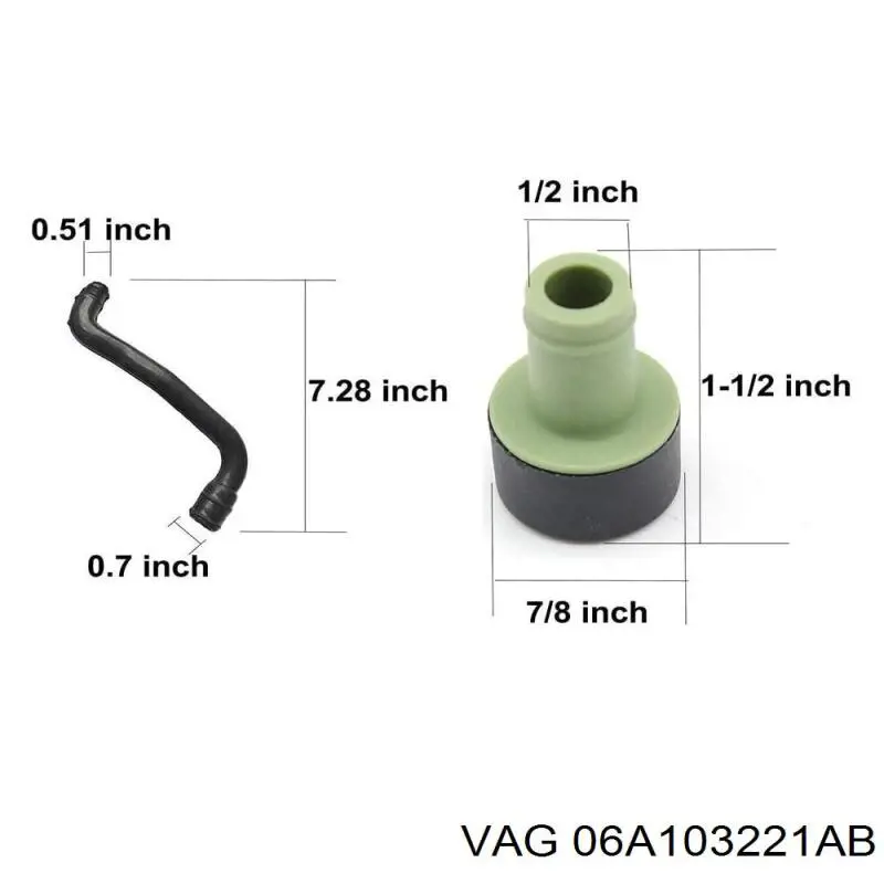 Купити 06A103221AB VAG Шланг для видалення повітря