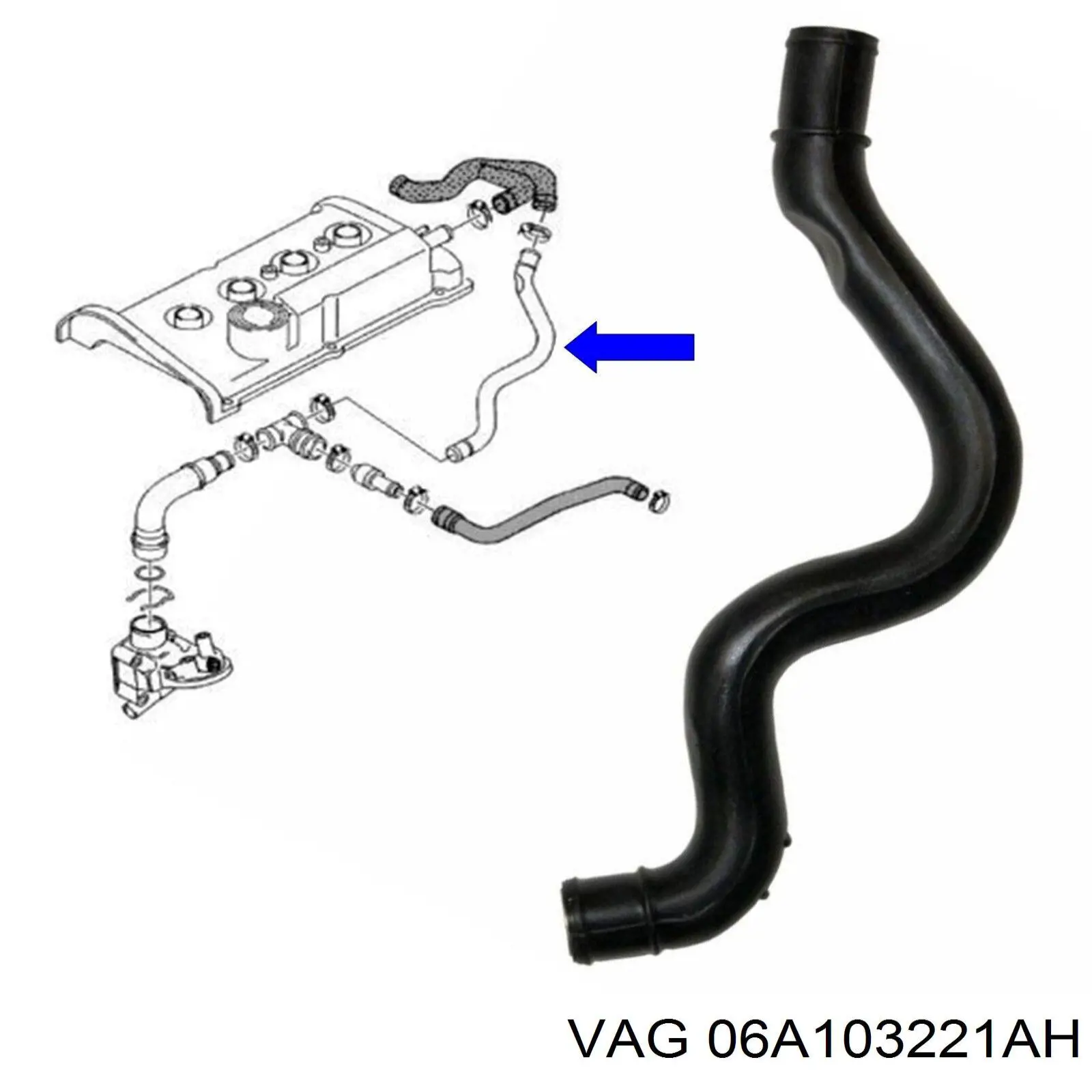 Купити 06A103221AH VAG Шланг для видалення повітря