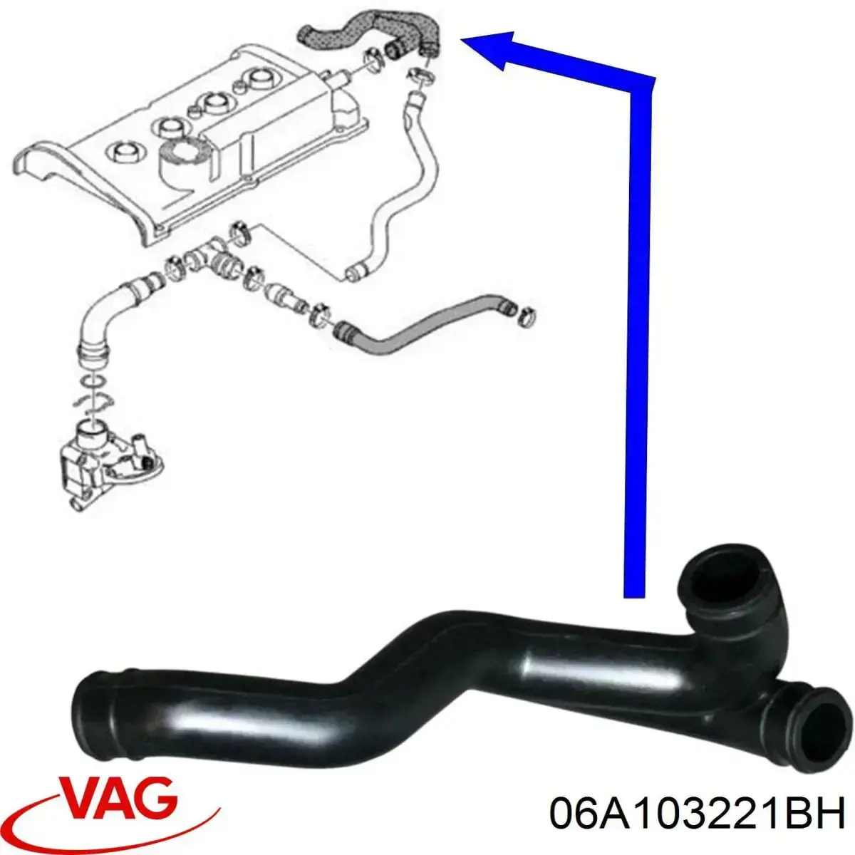 Купити 06A103221BH VAG Шланг для видалення повітря