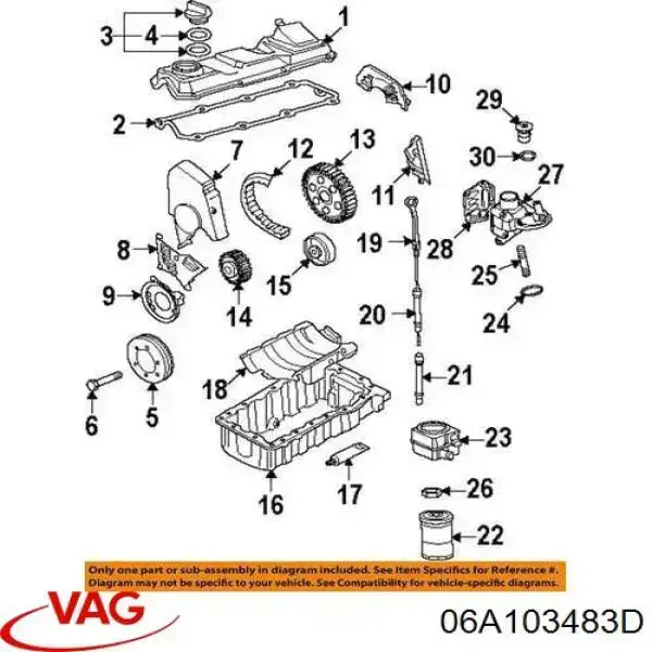 Прокладка кришки горловини, маслозаливної 06A103483D VAG