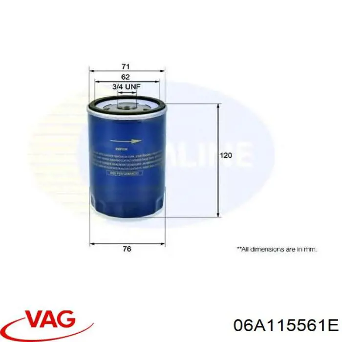 Масляний фільтр двигуна VAG 06A115561E ціна, від 5.40 USD