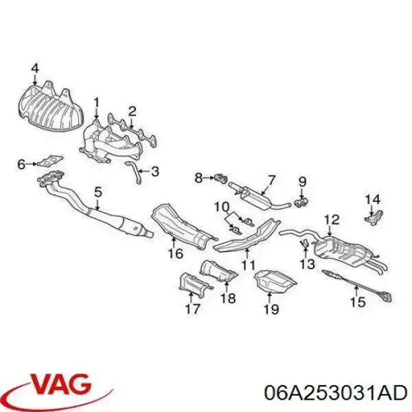 06A253031AD VAG Система випуску газів двигуна