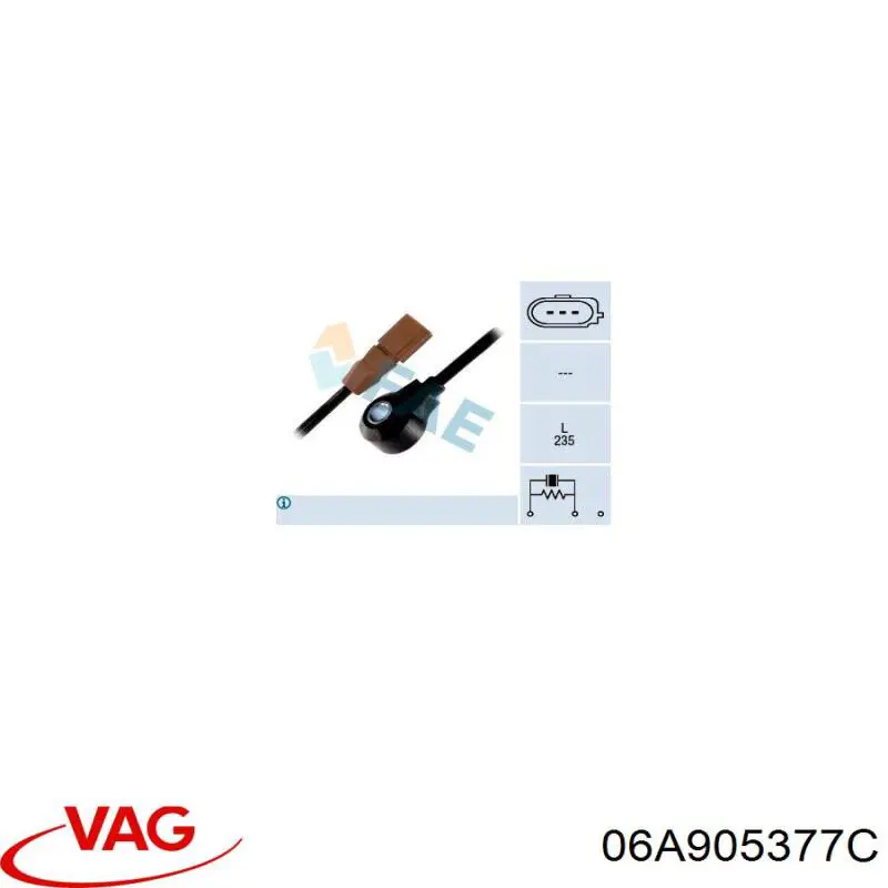 Купити 06A905377C VAG Датчик детонації