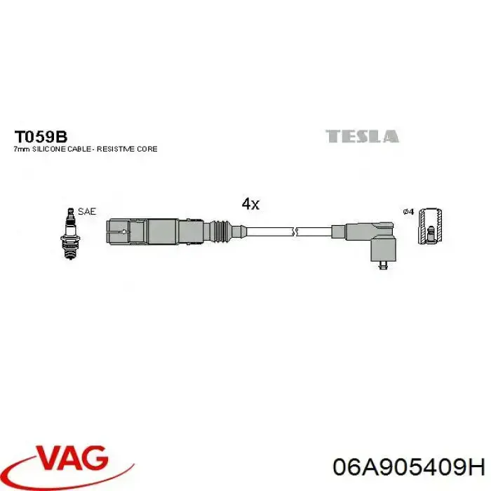 Купити 06A905409H VAG Провід високовольтні, комплект