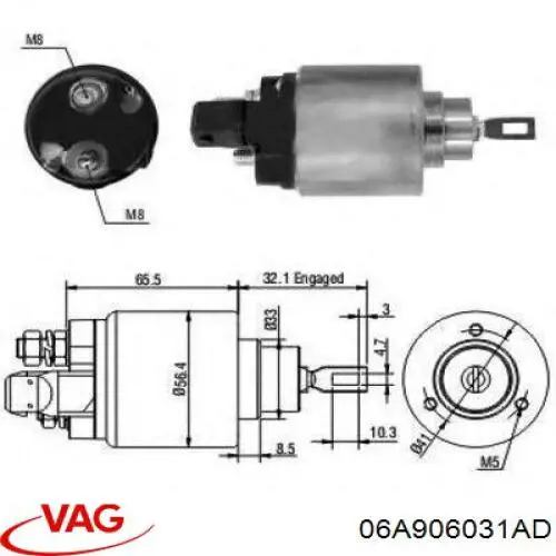 Купити 06A906031AD VAG Форсунка дизельна в зборі, розпилювач + тримач