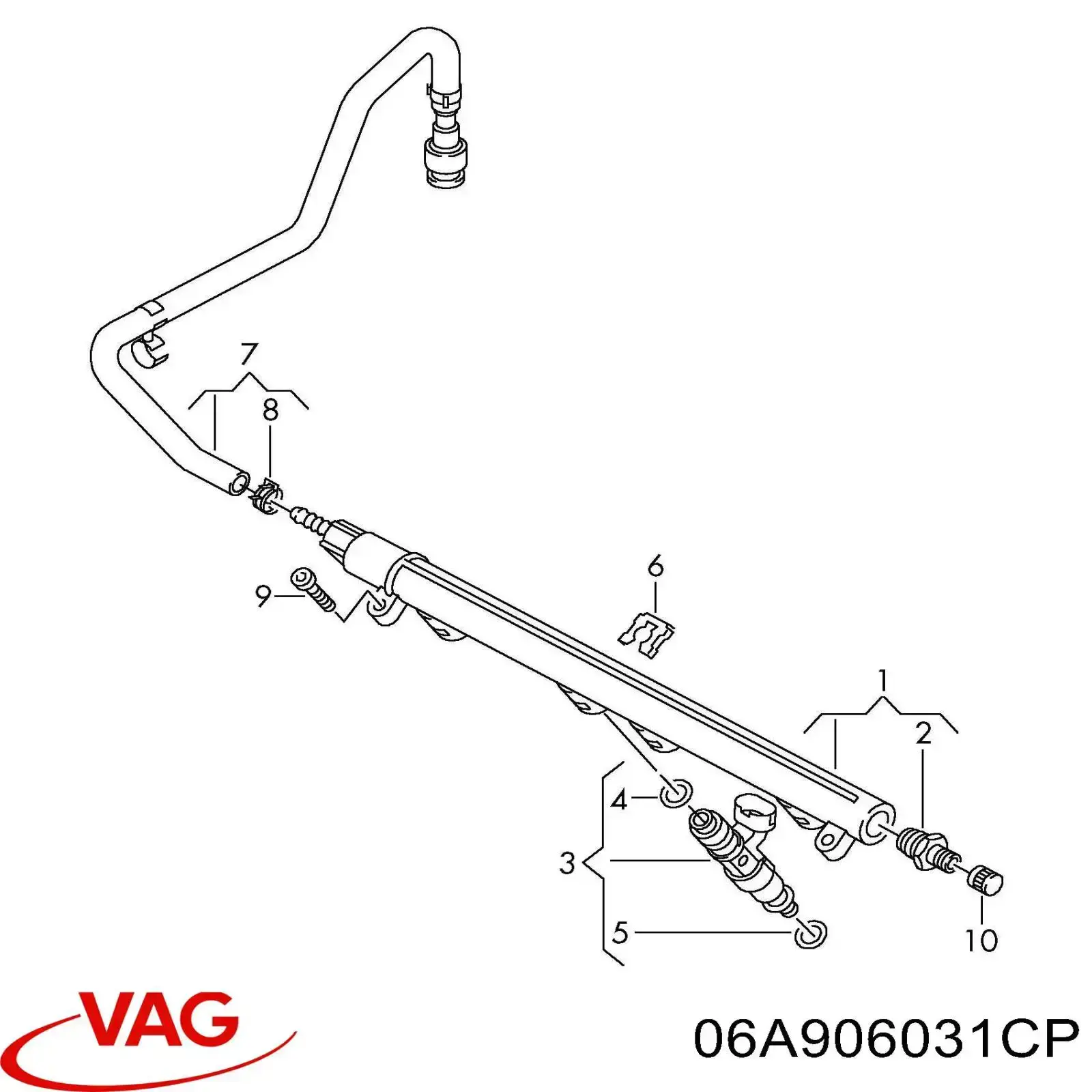 Форсунка вприску палива 06A906031CP VAG