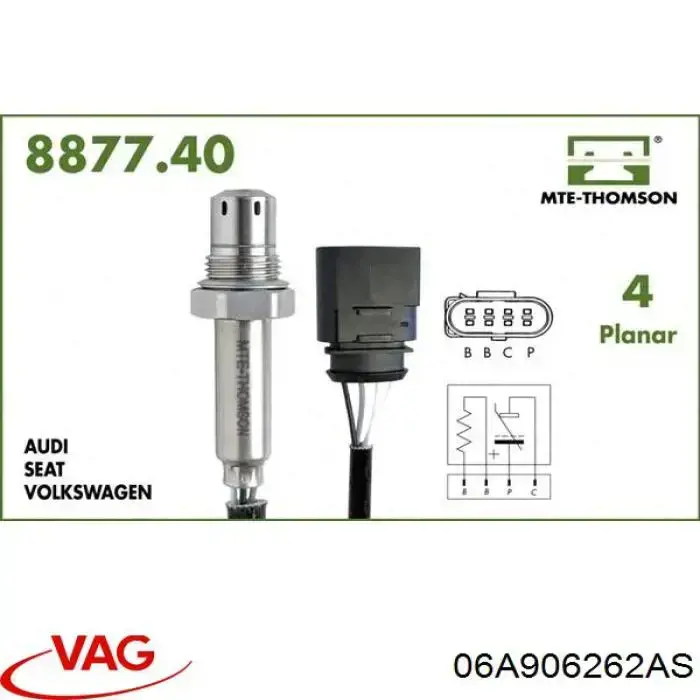 Лямбда зонд, датчик кисню до каталізатора VAG 06A906262AS
