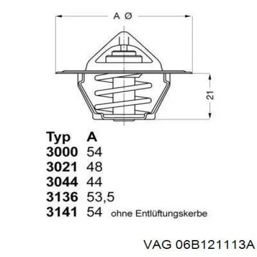 Термостат в зборі VAG 06B121113A