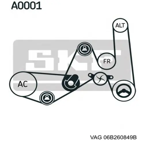 Ремінь кондиціонера VAG 06B260849B