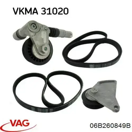 Клиновий ремінь VAG 06B260849B ціна, від 6.33 USD
