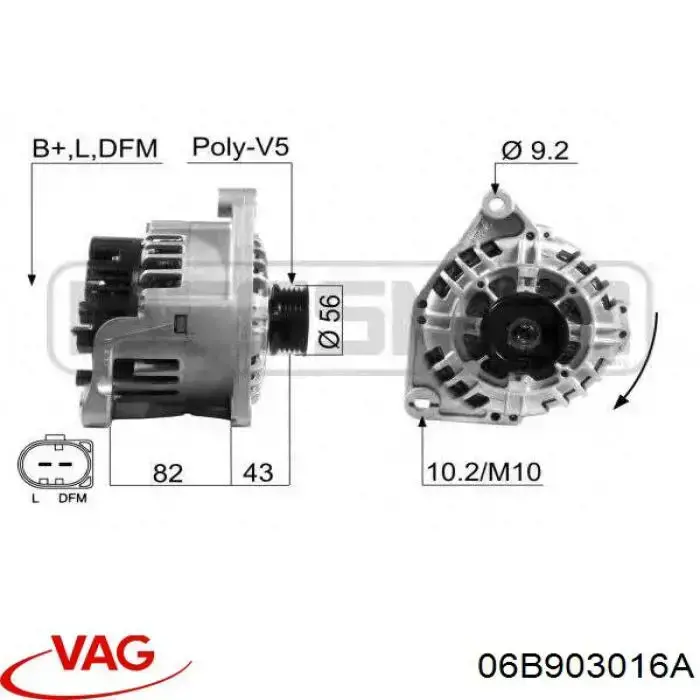 Генератор VAG 06B903016A ціна, від 57.01 USD