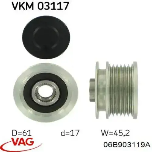 Інерційний шків VAG 06B903119A ціна, від 46.04 USD