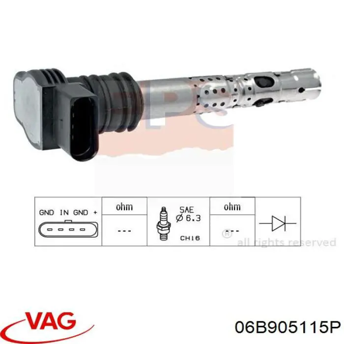 Котушка запалювання 06B905115P VAG