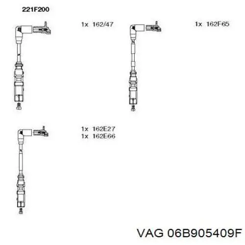 Дріт високовольтні, комплект 06B905409F VAG