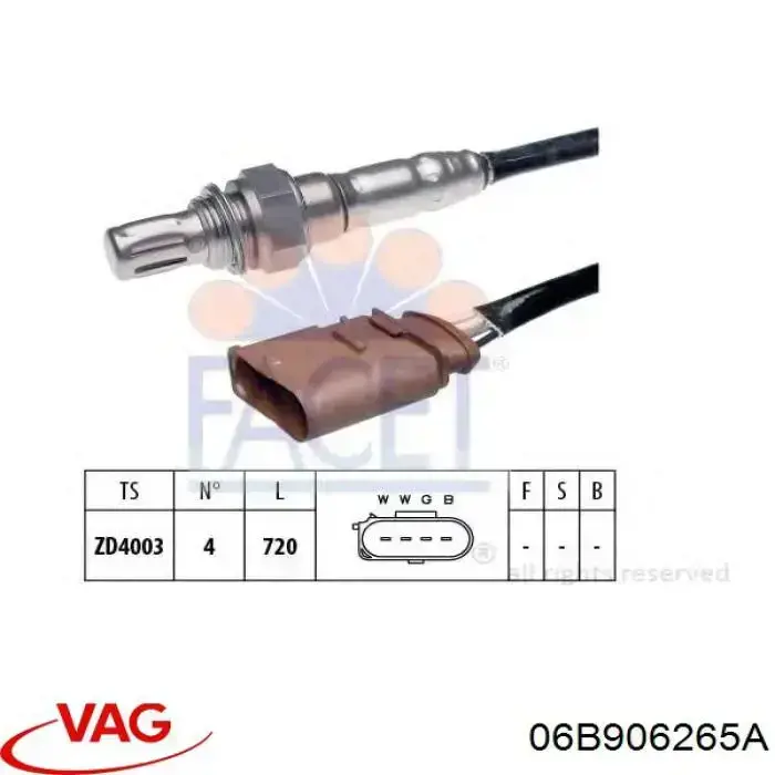 Лямбда-зонд, датчик кисню після каталізатора VAG 06B906265A