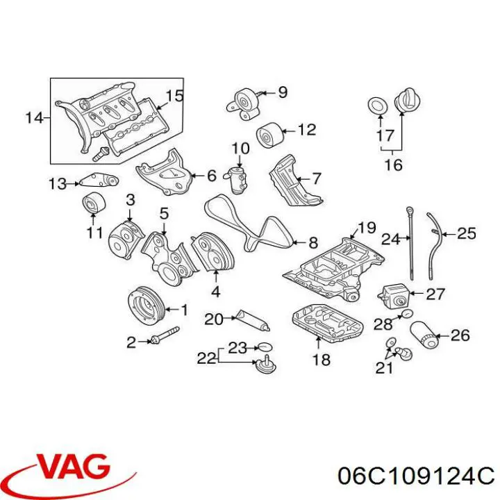  VAG 06C109124C ціна, від 16.47 USD
