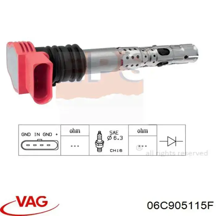 Купити 06C905115F VAG Котушка запалювання