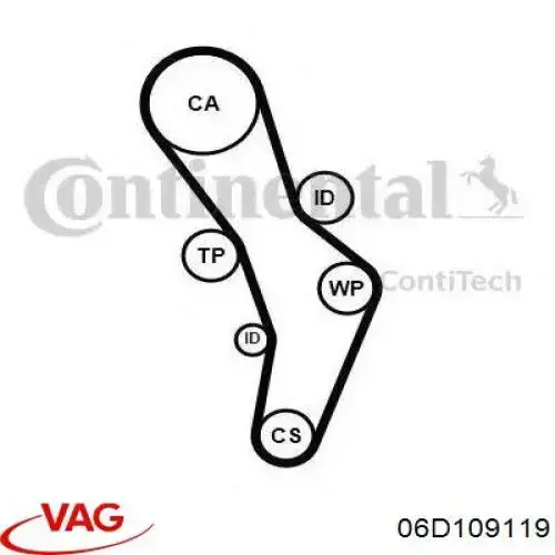 Зубчастий ремінь VAG 06D109119 ціна, від 24.75 USD
