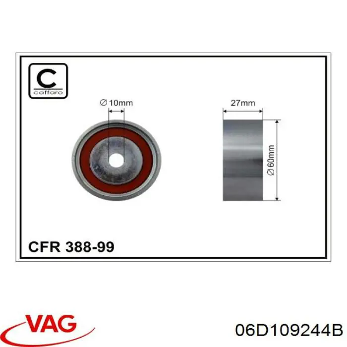 Купити 06D109244B VAG Ролик паразитний ГРМ