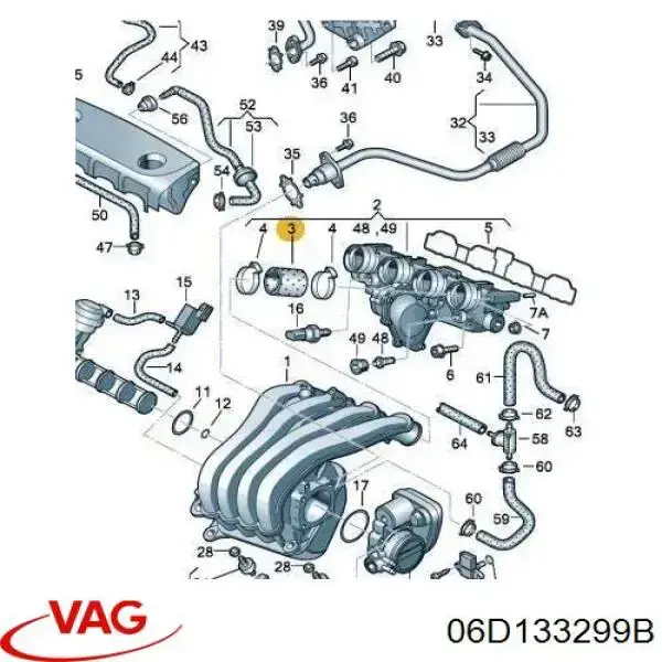 Купити 06D133299B VAG Патрубок повітряний