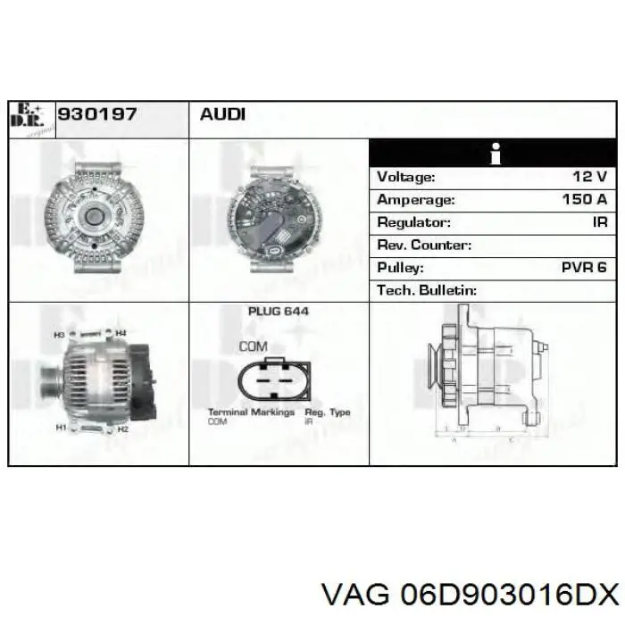 06D903016DX VAG генератор