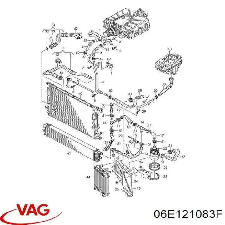 06E121083C VAG шланг/патрубок системи охолодження