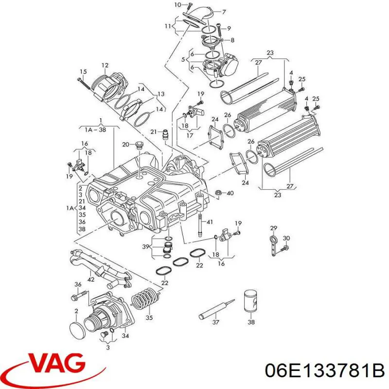 Клапан/ актуатор приводу заслінки EGR VAG 06E133781B ціна, від 22.22 USD
