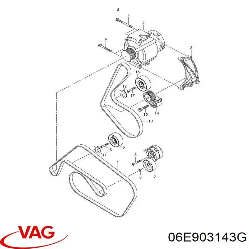 06E903143G VAG Кронштейн кріплення генератора