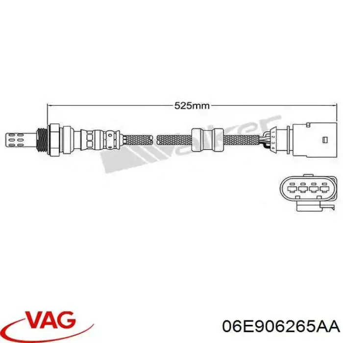 Лямбдазонд, датчик кисню після каталізатора VAG 06E906265AA ціна, від 12.37 USD