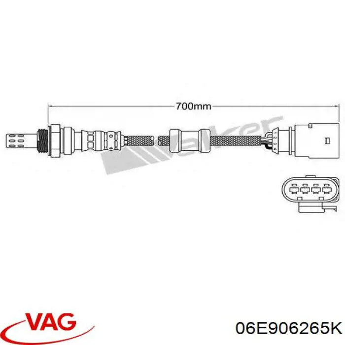 Купити 06E906265K VAG Лямбда-зонд, датчик кисню після каталізатора