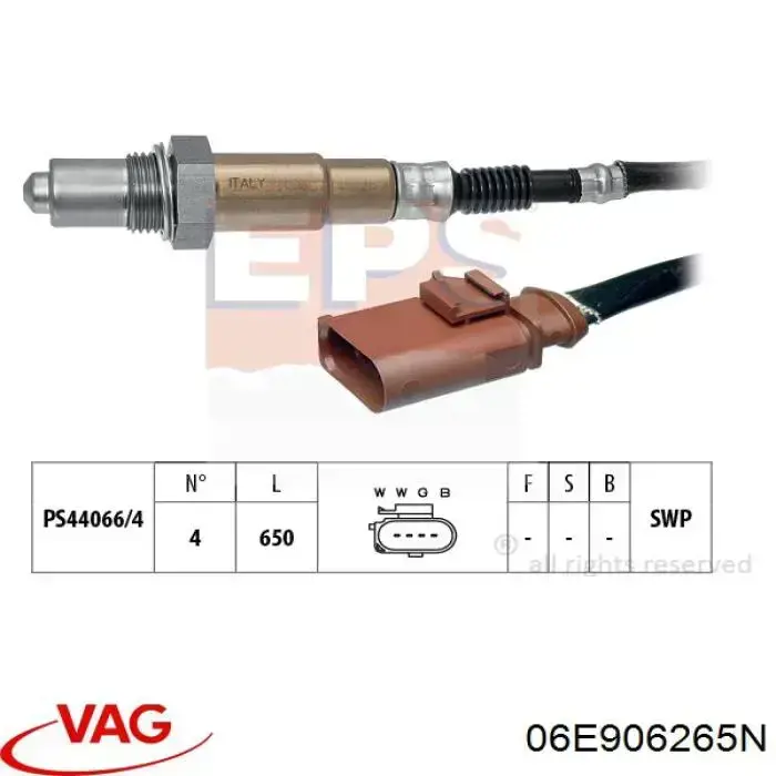 Лямбдазонд, датчик кисню до каталізатора VAG 06E906265N ціна, від 37.44 USD