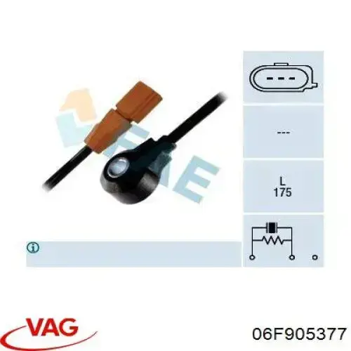 Датчик детонації VAG 06F905377 ціна, від 17.44 USD