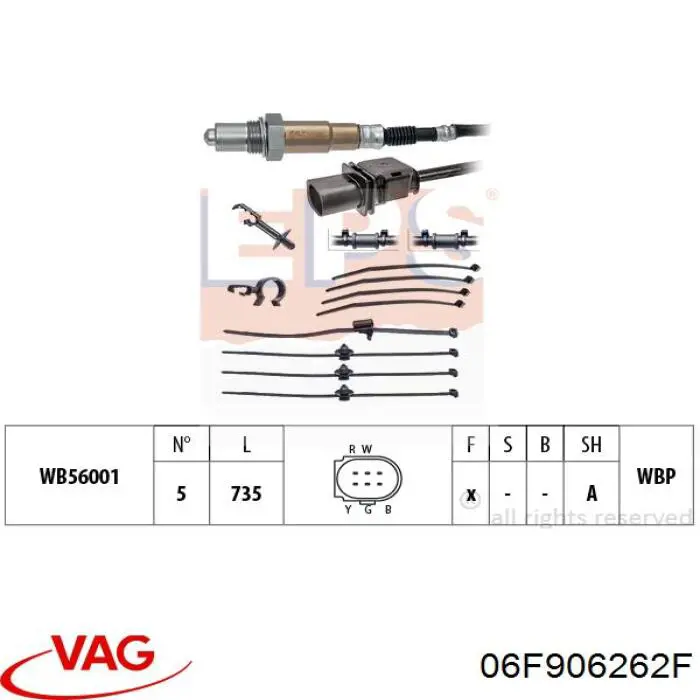 Лямбда зонд, датчик кисню до каталізатора VAG 06F906262F