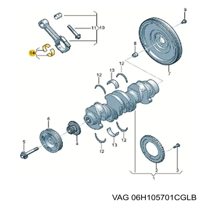 Купити 06H105701DGLB VAG Вкладиші коленвала шатунні