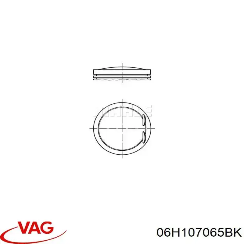 Поршень в комплекті на 1 циліндр, STD 06H107065BK VAG