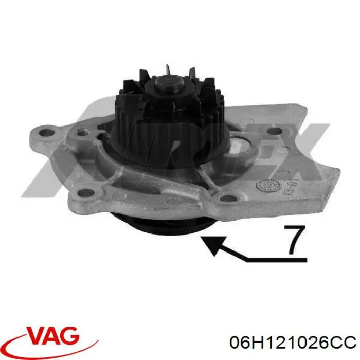 Купити 06H121026CC VAG Помпа водяна (насос) охолодження, в зборі з корпусом