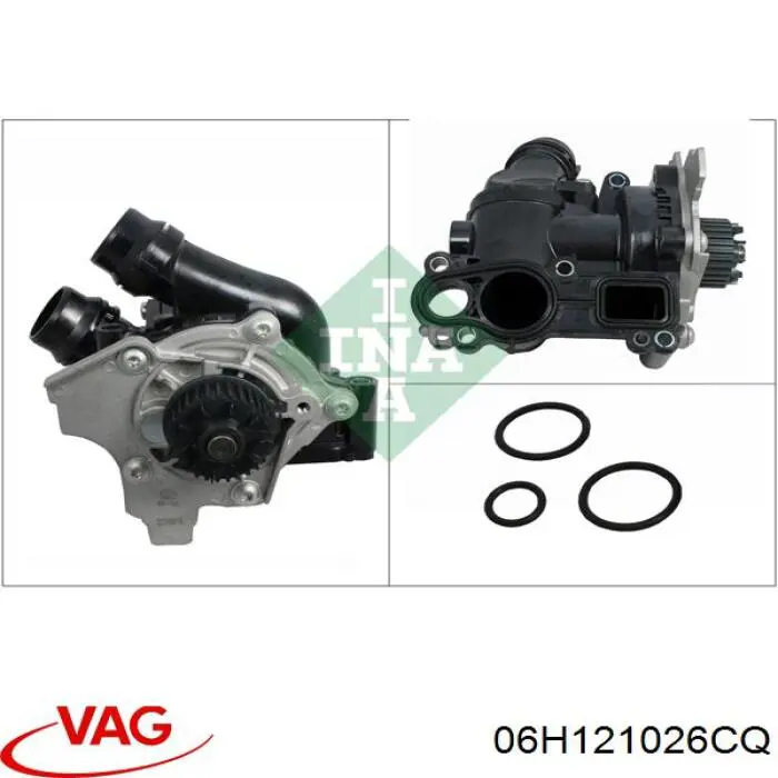 Купити 06H121026CQ VAG Помпа водяна (насос) охолодження, в зборі з корпусом