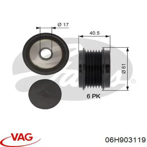 Шків генератора 06H903119 VAG