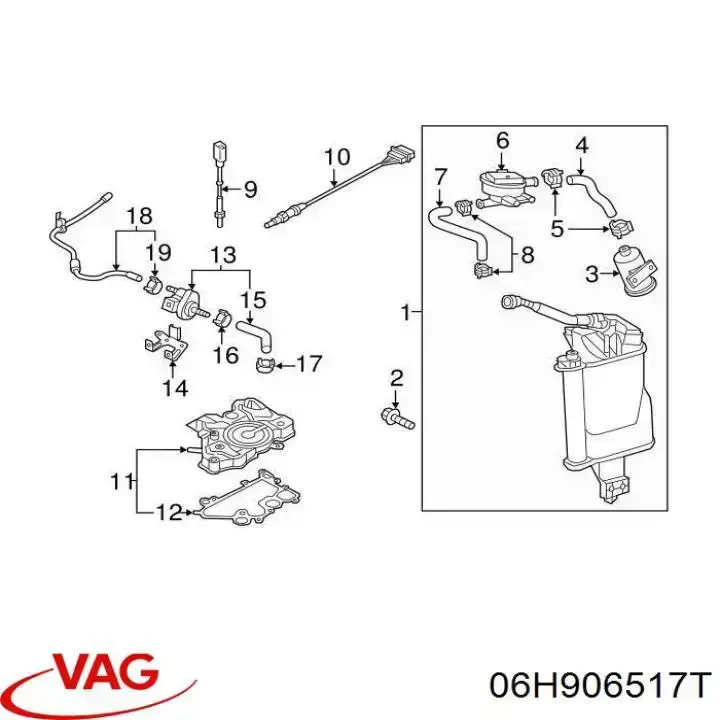 06H906517T VAG Клапан вентиляції газів паливного бака