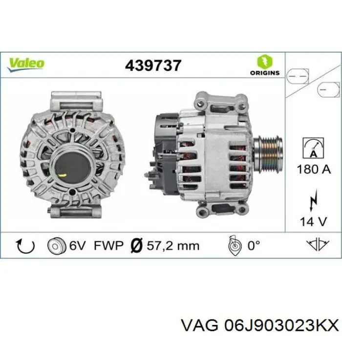 Генератор 06J903023KX VAG