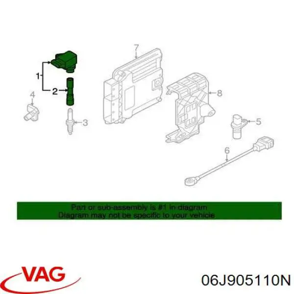 Купити 06J905110N VAG Котушка запалювання
