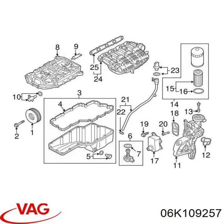 Купити 06K109257 VAG Клапан фазорегулятора