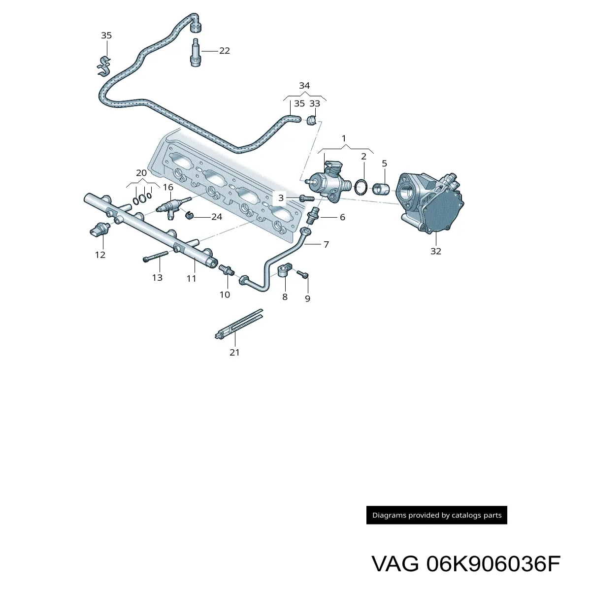 Форсунка вприску палива 06K906036F VAG