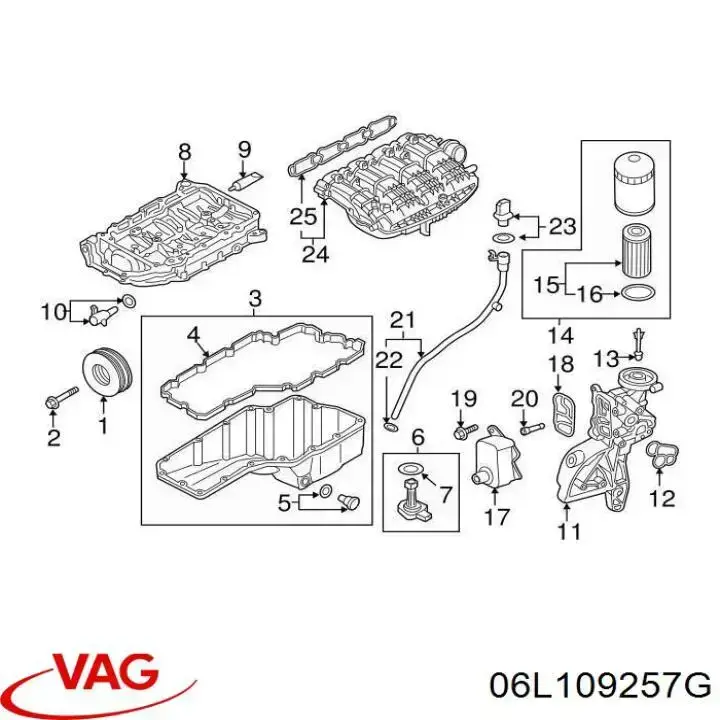 Клапан електромагнітний положення (фаз) розподільного валу VAG 06L109257G ціна, від 39.50 USD