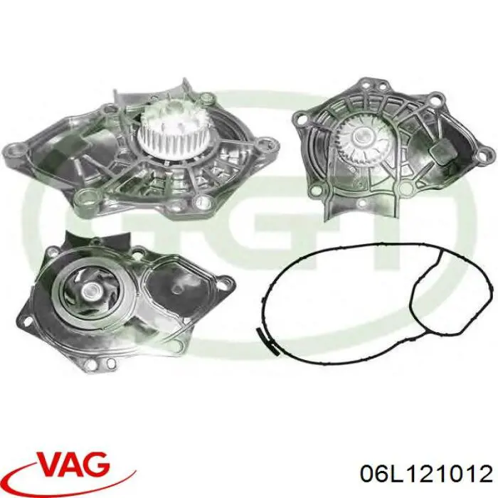Купити 06L121012 VAG Помпа водяна (насос) охолодження, в зборі з корпусом