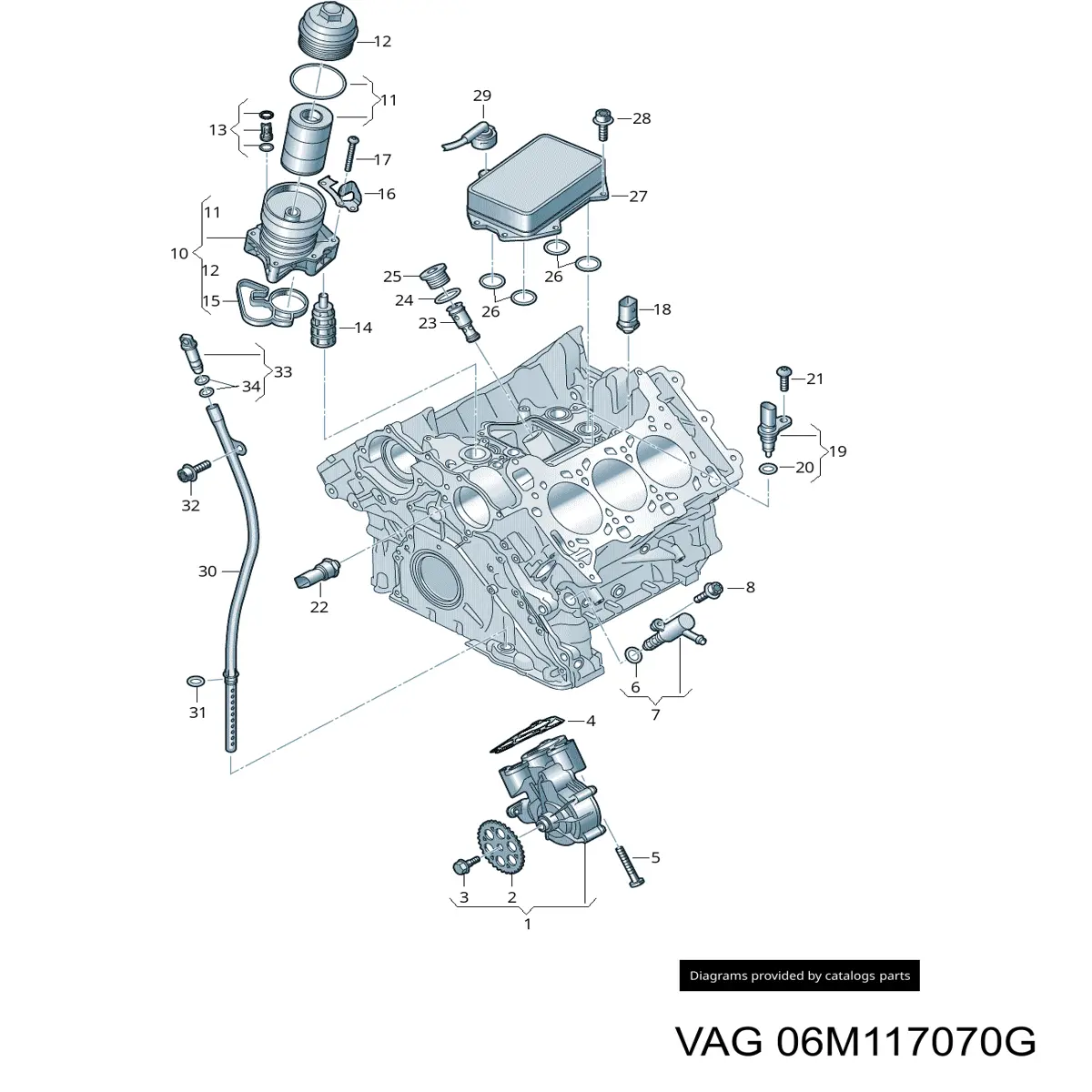 06M117070G VAG Прокладка радіатора масляного