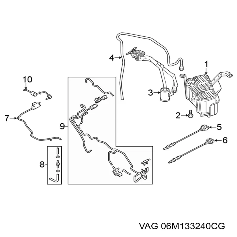 Клапан вентиляції бензобака VAG 06M133240CG ціна, від 63.27 USD