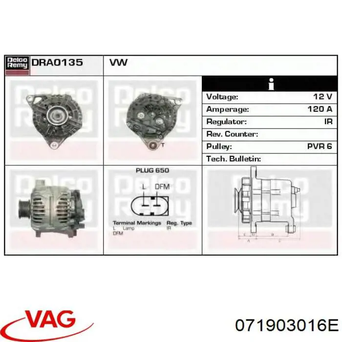 071903016E VAG Авто генератор